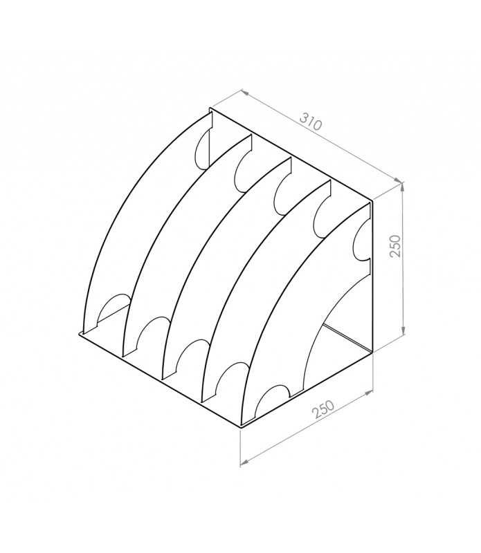 Rozsdamentes acél irattartó A4-es, 4 rekeszes