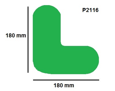 Padlójelölő széles matrica-L alak 180x180mm